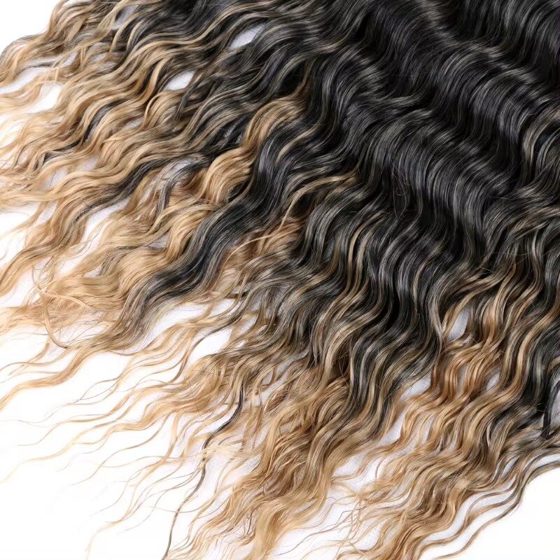 Deep Wave Bulk Hair Extra Long 26 pollici Ombre Color Deep Twist Crochet intrecciare l'estensione dei capelli 100 presente materiale premium