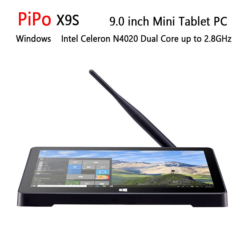 PiPo X9S 올인원 미니 태블릿 PC, 윈도우 10/11, 인텔 셀러론 N4020, 듀얼 코어, 2.8GHz, 4GB RAM, 64GB ROM, 지지대 HDMI RJ45, 9 인치