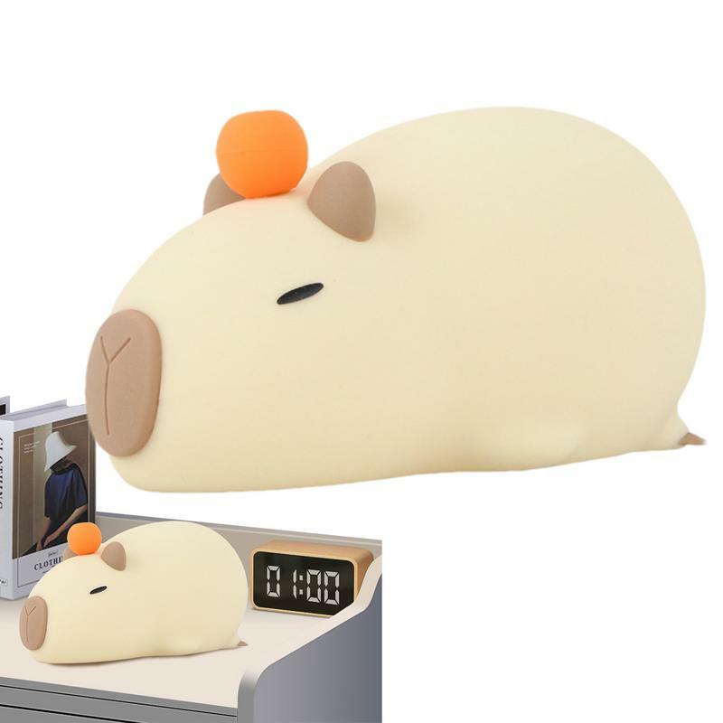 Capybara Animal Lâmpada LED para crianças, luz brilhante da noite, silicone macio, impermeável, brinquedo infantil
