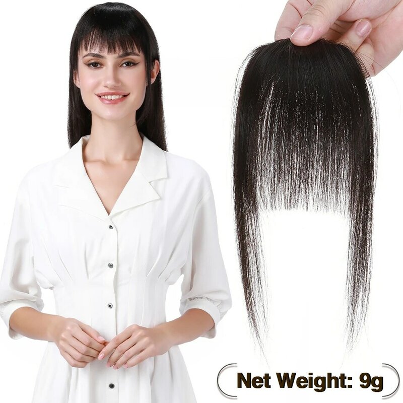 S-noilite 9 г натуральные волосы челки бахрома искусственные человеческие волосы с дужками не Реми накладные манга челки для женщин передняя челка с зажимом