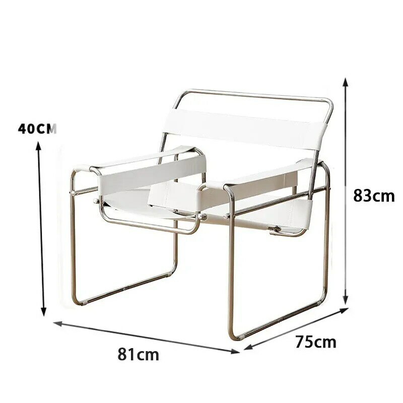 Wassily-Chaise en cuir de dégager scandinave, canapé paresseux, chaise simple de loisirs en acier inoxydable, chaise longue