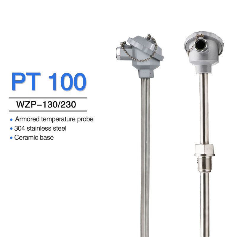 K-Type Temperature Sensor WRN-130 / 230 Probe Transmitter หุ้มเกราะสแตนเลสป้องกันการระเบิด Platinum RTD Thermocouple
