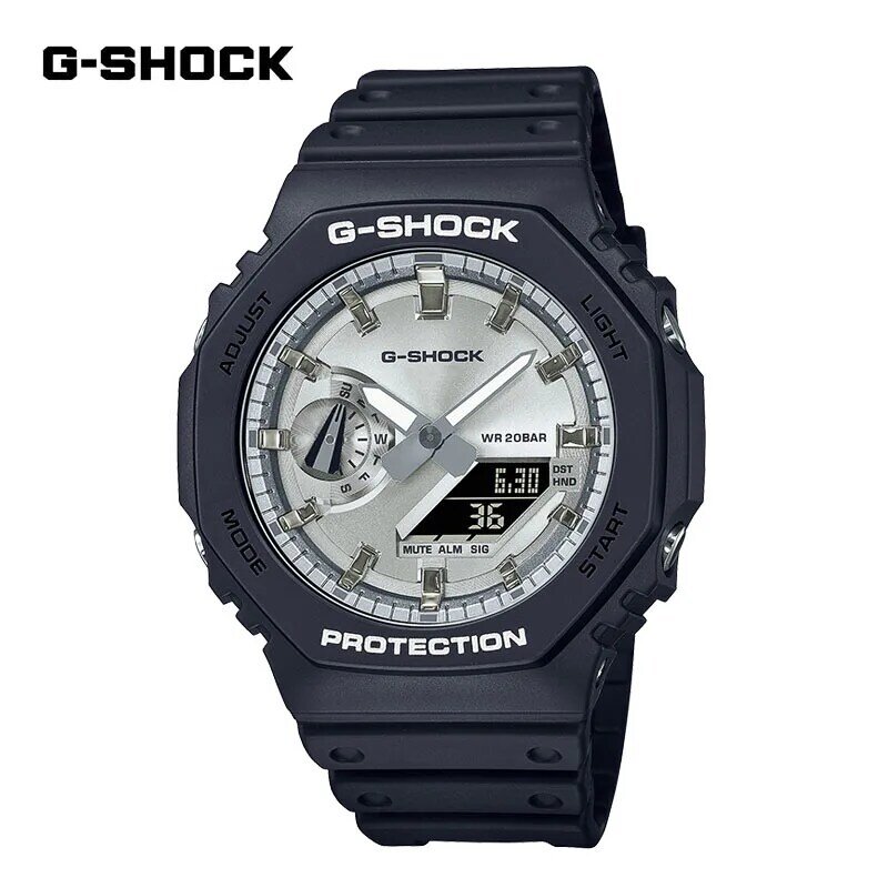 Мужские модные повседневные многофункциональные уличные спортивные противоударные часы G-SHOCK GA2100 со светодиодным циферблатом и двойным дисплеем, мужские кварцевые часы