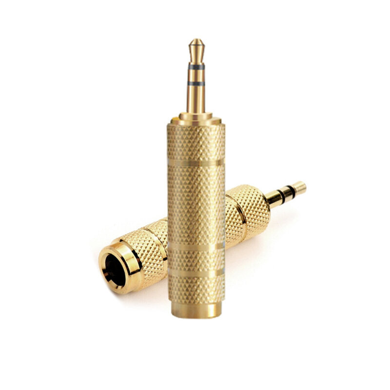 Adaptador de auriculares con convertidor Jack, práctico enchufe de Audio rentable, mezclador de proceso chapado en oro, 6,5 a 3,5