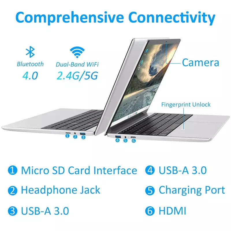 Laptop kantor murah komputer belajar Gaming Netbook 15.6 inci 12 Gen Intel N95 32GB DDR4 Slot 2TB M.2 kamera WiFi