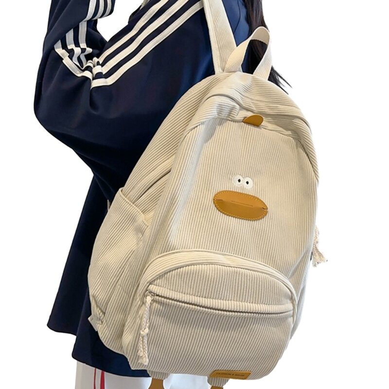 Вельветовый рюкзак с героями мультфильмов, школьная сумка для книг для девочек-подростков, вельветовая сумка для ноутбука, сумка