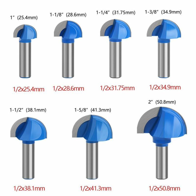 1/2mm Shank Router Bits High Quality Carbide Double Edging Engraving Machine Round Head Trimming Cutter Woodworking Tools