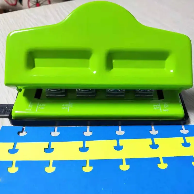 Perforadora de seta ajustable para cuaderno, cortador de papel A4, A5, A6, herramienta de álbum de recortes, 4 agujeros