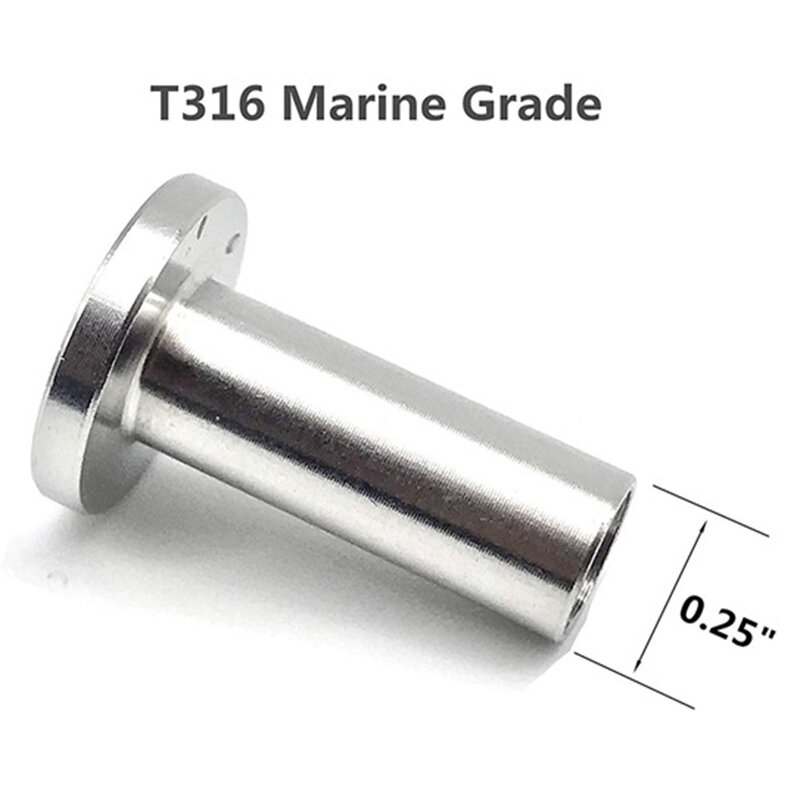 Stainless Steel Protector Sleeves For 1/8 Inch Cable Railing, Wood Posts, Diy Balustrade T316 Marine Grade 50 Pcs