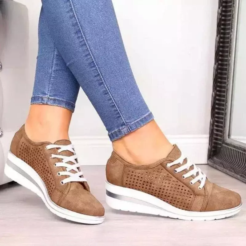 Summer Lady Shoes Women Casual Sneakers Hollow Breathable Women's Running Shoe Outdoor Wedges Platform Trainers Zapatos Mujer