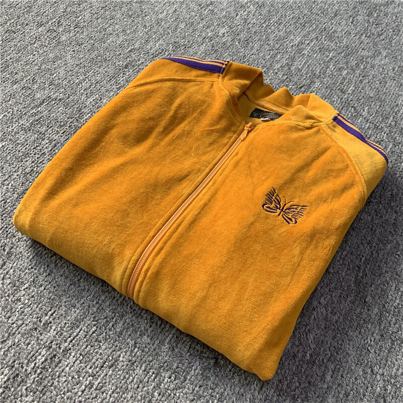 男性と女性のための紫色の針が付いたジャケット,カジュアルな蝶の刺jacketが付いたジャケット,トラックコート,ストライプの先端,アウターウェア,高品質,2024