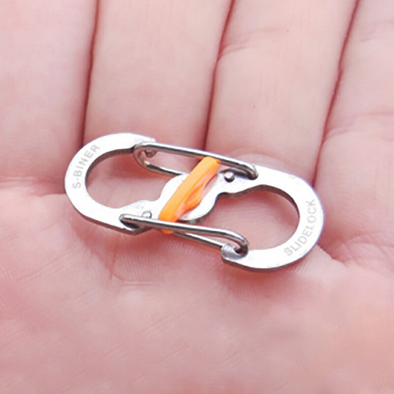 5Pcs Outdoor Camping Carabiner 8 Shaped S Buckle with Lock Mini Keychain Hook Anti-Theft Backpack Buckle Key-Lock Tool