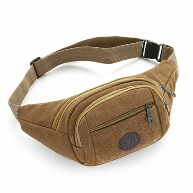 Tas dada pria Multi fungsi dan multi kisi, dompet tas olahraga tas kain kecil tas ponsel tas pinggang