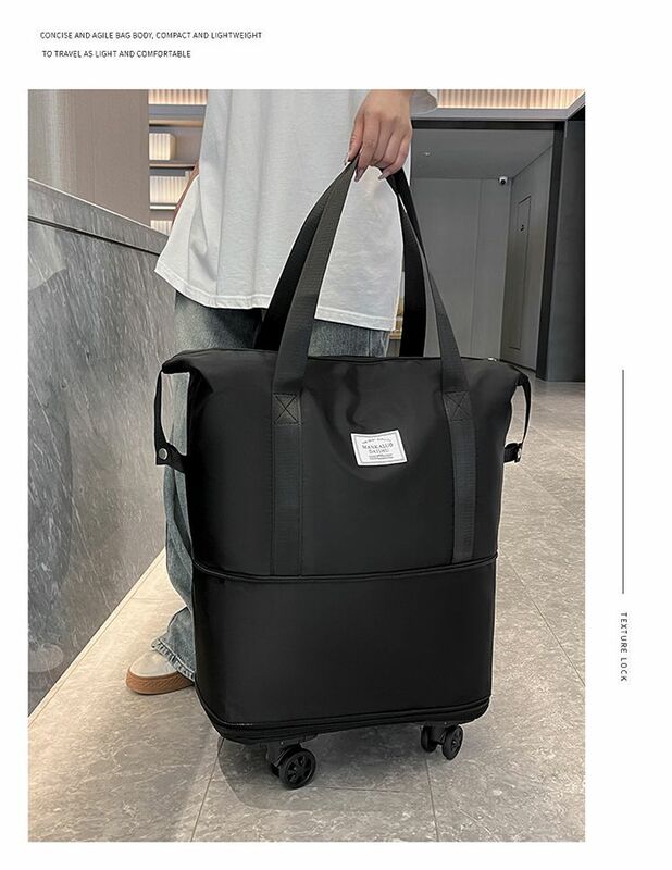 Tas traveling roda Universal, tas traveling portabel ringan, tas penyimpanan, tas ransel kapasitas besar, tas Tote perjalanan