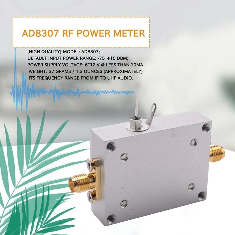 AD8307 RF Power Meter, RF Power Meter Logarithmic Testing Detector 0.1-600M -75-+15Dbm Module With Case