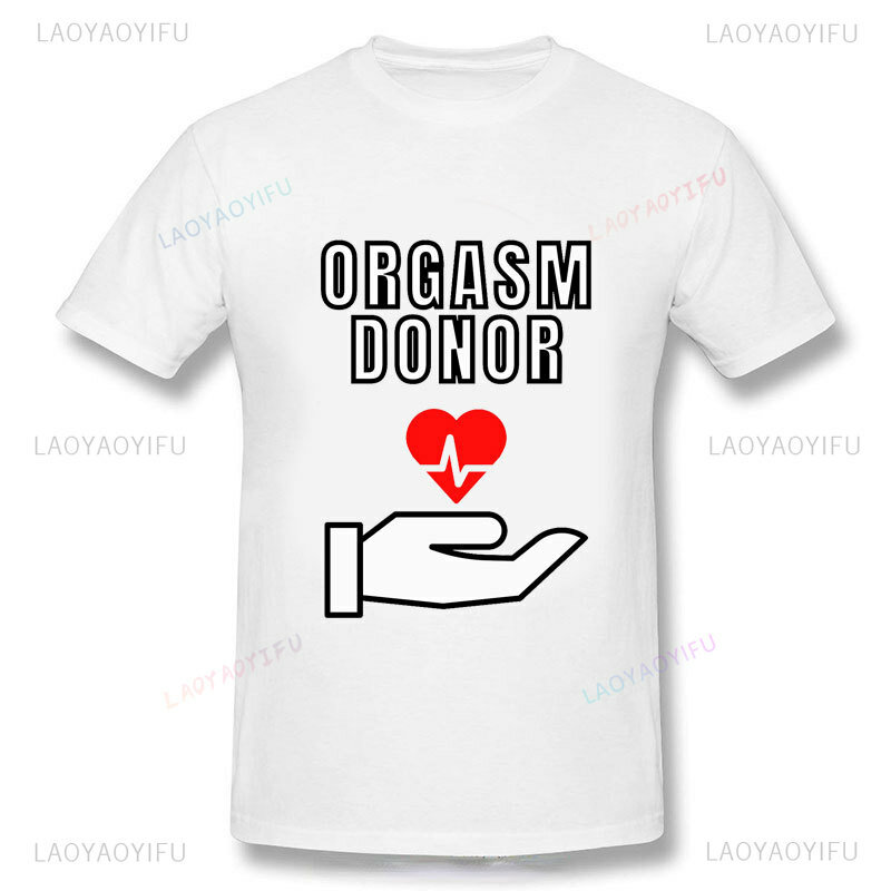 Vrouw Zwarte Humor Orgasme Donor Humor Amerikaanse Taart Film Nieuwigheid Cadeau Mannen Bedrukt T-Shirt Mannelijke Grappige Mode Katoen T-Shirt