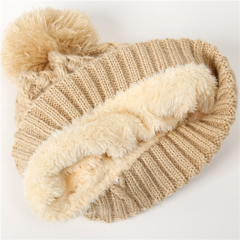 Set di sciarpe lavorate a maglia solide invernali da donna cappello a berretto con collo Snood sciarpe facili berretto di pelliccia calda di Cashmere collari di lana sciarpe per bambini uomini