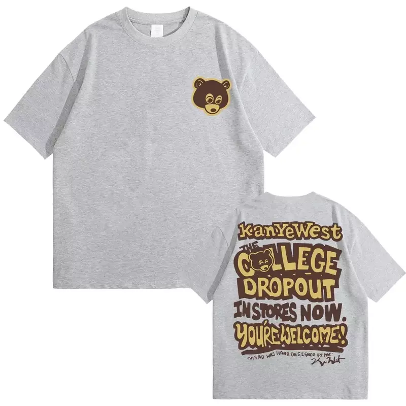 2024 Best Famous Kanye West The College Dropout Graphics Tshirt uomo donna Hip Hop Rap Vintage T-Shirt maglietta Casual maschile Y2K