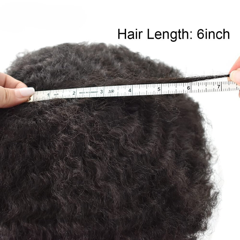 Kuin-tupé rizado de piel sintética para hombres, peluca de cabello humano, sistema de cabello de inyección duradero para hombres blancos, pelucas de prótesis de cabello masculino, 12mm