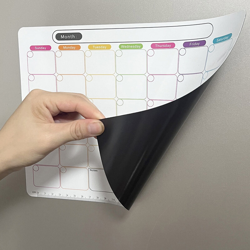 1 buah stiker kalender magnetik jadwal dapat dihapus stiker catatan magnetik lembut papan pesan stiker kulkas