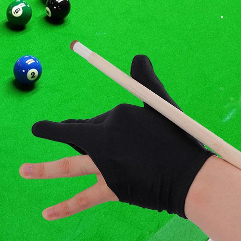 ถุงมือบิลเลียด3นิ้ว2ชิ้น, ถุงมือสำหรับเล่นพูล2ชิ้นกันลื่นระบายอากาศมีความยืดหยุ่นน้ำหนักเบาสำหรับฝึกบิลเลียด