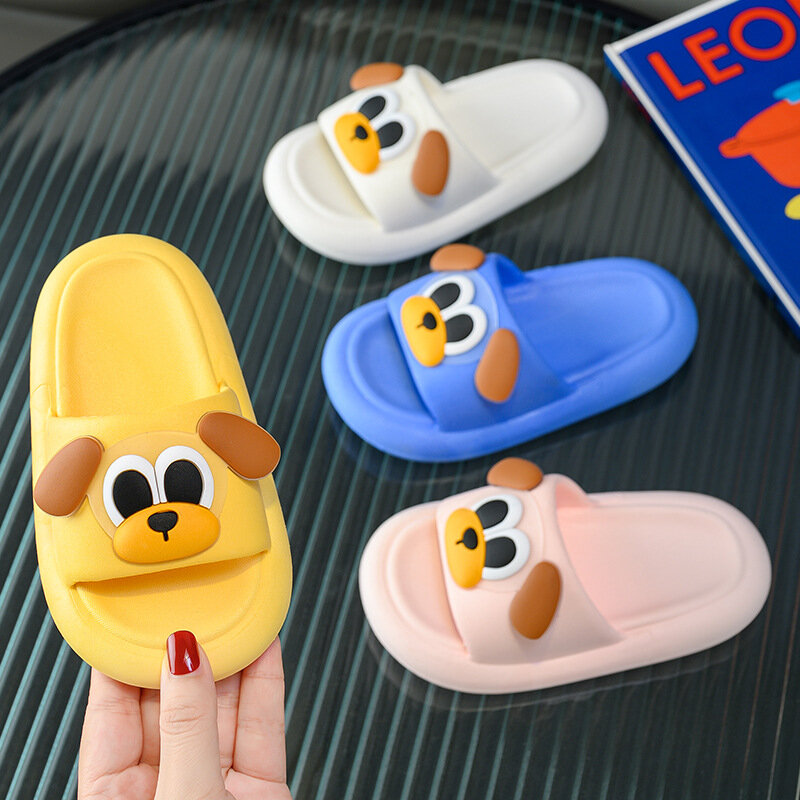 Children's Slippers Summer Cartoon Dog Non-slip Casual Soft Slippers Breathable Home Bathroom Slipper Kids Shoes For Girls Boys