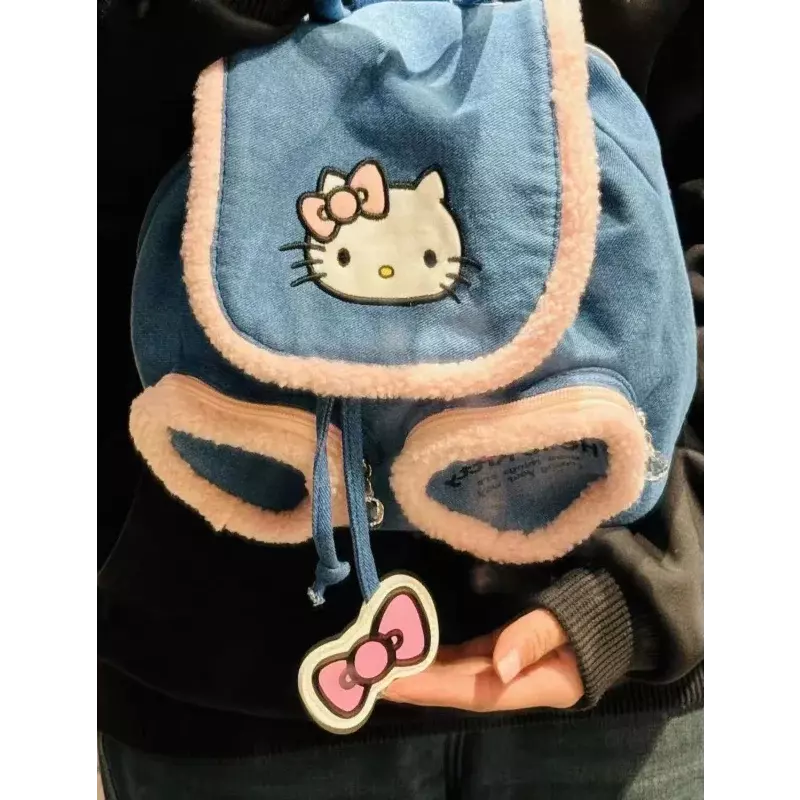 Sanrio New Hello Kitty Student tornister Casual Cute Cartoon duża pojemność lekka podwójna plecak na ramię