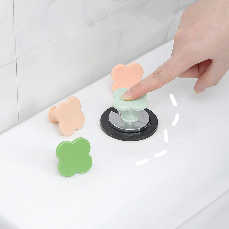 Handle Toilet Press Button Four Leaf Clover Shaped Press Tank Push Switch Bathing Room Decor Water Press Flush Button Home Tools