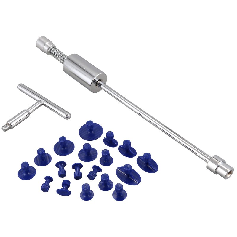 Granizo Paintless Remoção T Bar Slide Hammer, Cola Extrator Tabs, Reparação Dent, 18pcs