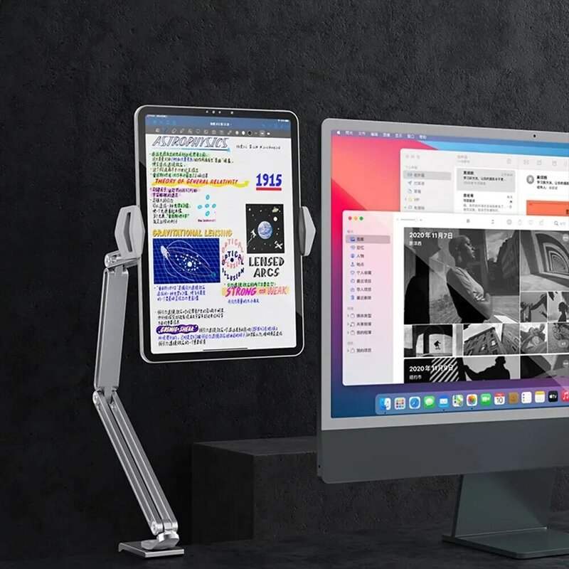Supporto per Tablet da tavolo regolabile per telefoni cellulari da 4-12.9 pollici Tablet supporto per braccio in alluminio per iPad Pro Mini Xiaomi Tab