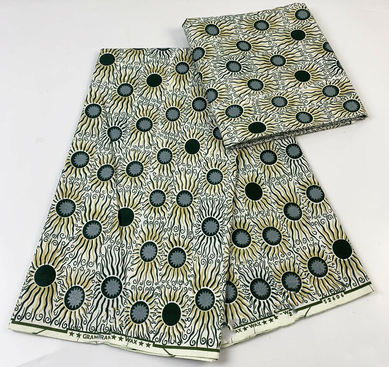 2023 New Design 100% Cotton Top Quality Super-Golden- Wax African Fabric For Wedding Dress Making Craft Loincloth Y2