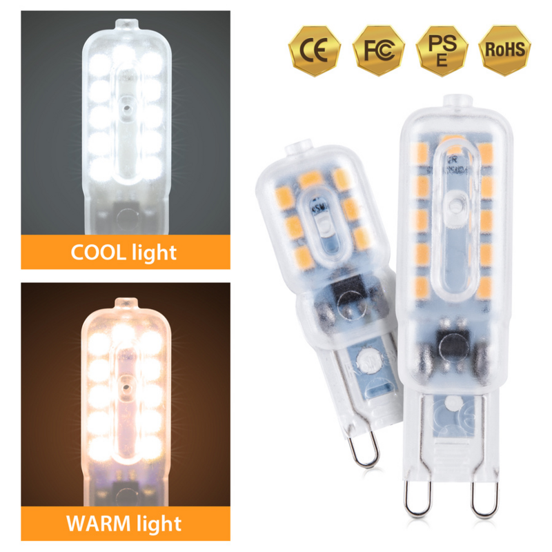 Vnzzo – Mini ampoule LED G9 3W 5W 2835 SMD, ampoule épis de maïs, lampe de Chandelier à intensité variable, remplace l'halogène, 220V 240V 14 22 SMD