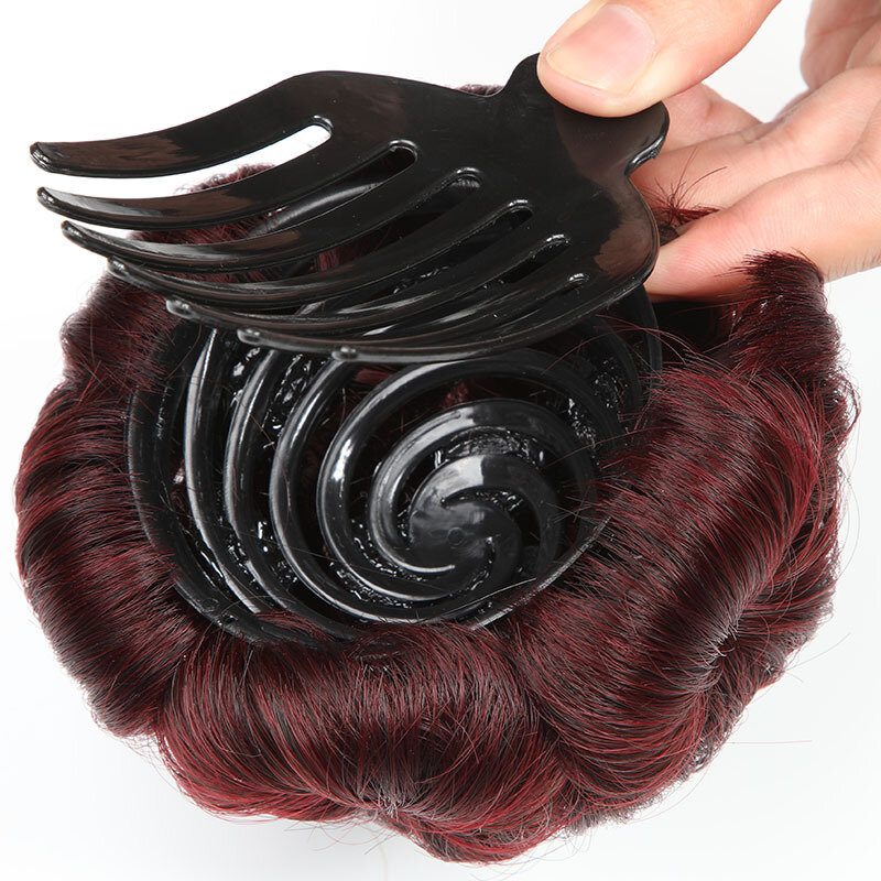 Sintesis cakar klip Ekstensi klip dalam rambut wanita Hairpiece rambut keriting Bun mode tas rambut ekstensi rambut ikat rambut