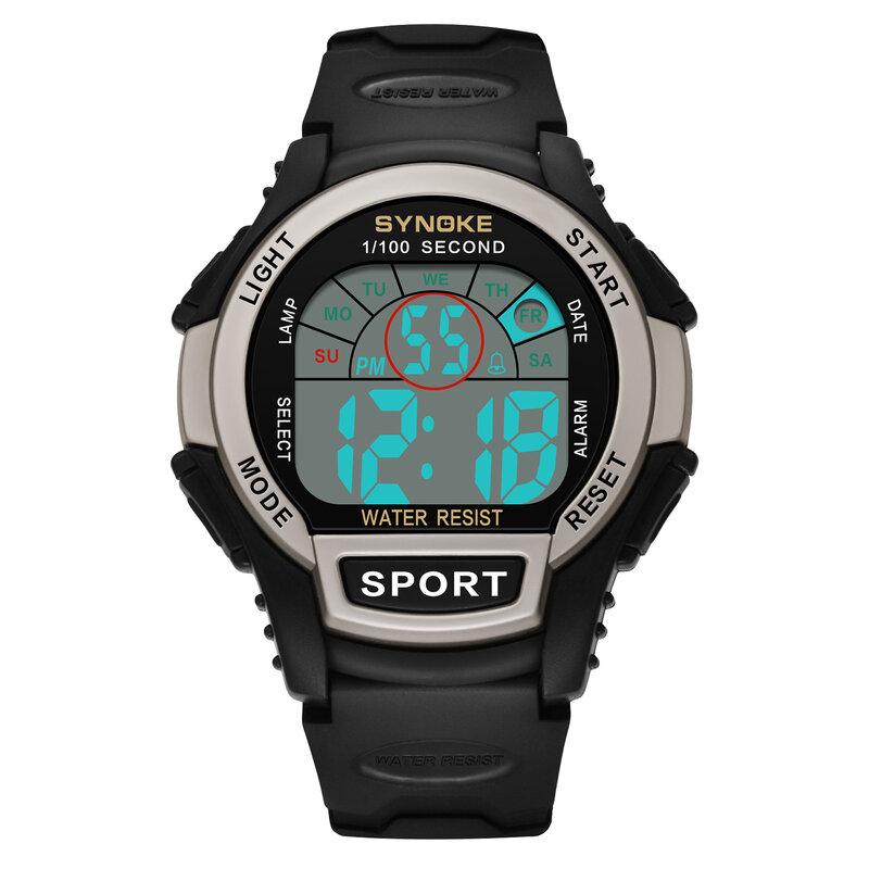 Часы наручные SYNOKE мужские с секундомером, спортивные многофункциональные цифровые в стиле милитари, водонепроницаемые ударопрочные