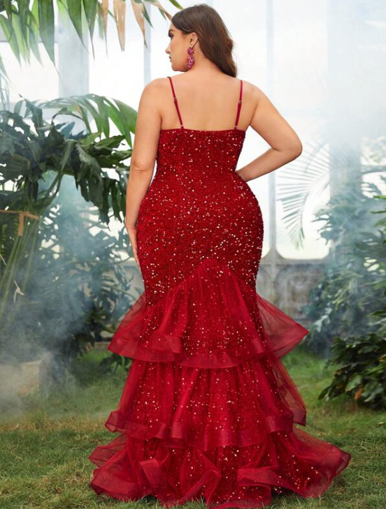 Женское вечернее платье с блестками, Сетчатое платье-Слинг без рукавов, большие размеры