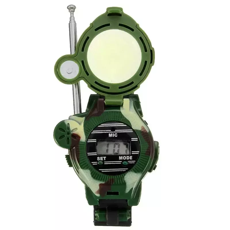 Outdoor Camouflage Interphone Watch, Relógio de brinquedo, Intercomunicador elétrico, Strong Range, Family Play, Game, Toy Gift, Engraçado, 2Pcs Set