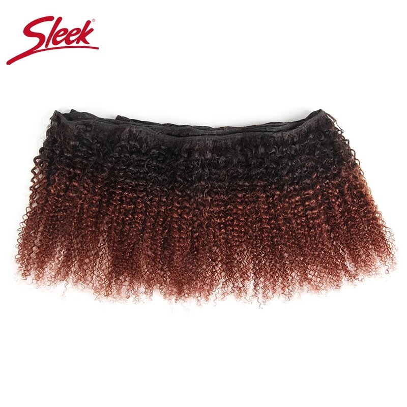 Sleek Afro Kinky Weave Ombre T1b/Ungu T1B/99J T1b/Biru T1B/99J Double Drawn Remy Mongolia Human Hair Bunldes