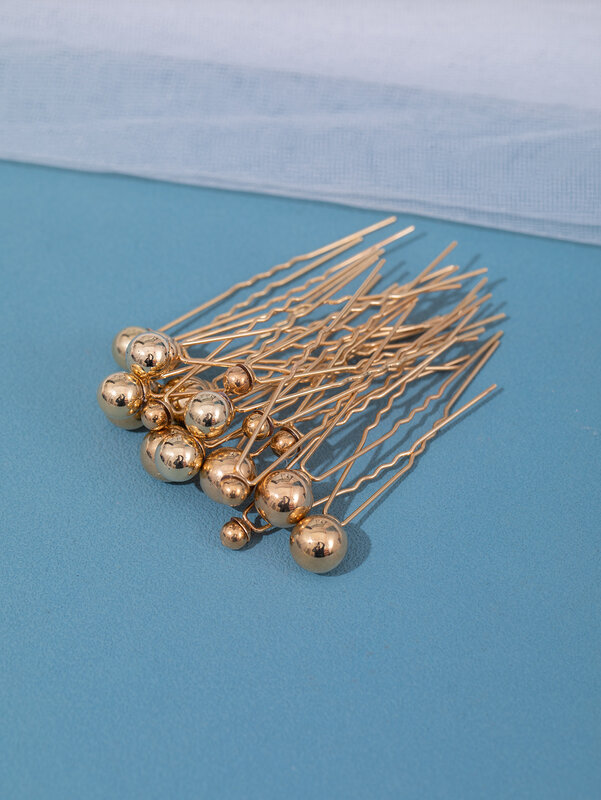 Épingles à cheveux en fausse perle dorées en forme de U pour patients, épingles à cheveux de mariage, accessoires pour cheveux, 18 pièces