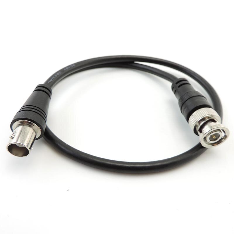 Kabel adaptor BNC laki-laki ke Perempuan, 0.5M 1M 3/2m steker adaptor konektor video garis koaksial kabel adaptor untuk kamera CCTV ekstensi