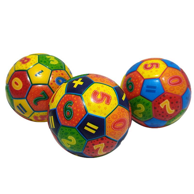 Bola Sepak Bola padat elastis untuk anak-anak, mainan pendidikan anak usia dini dekompresi Digital 1 buah 6.3CM
