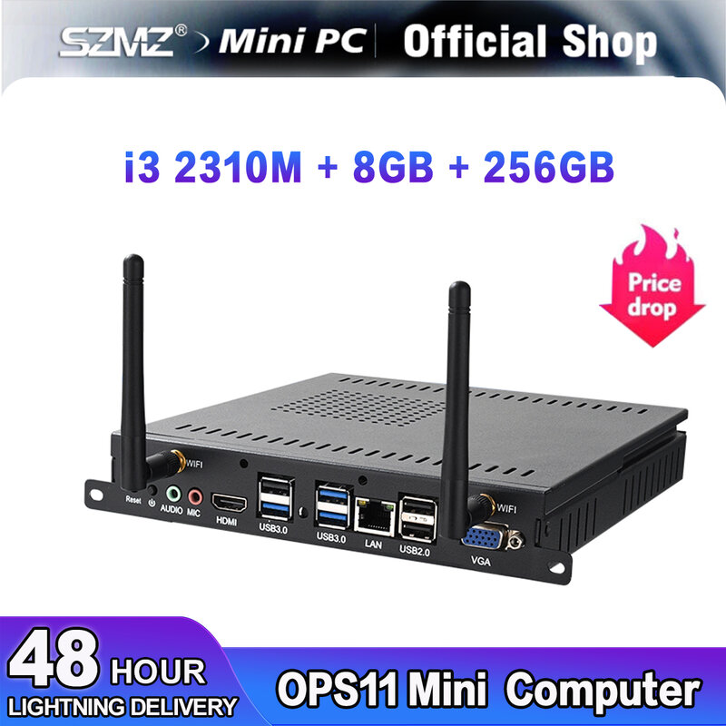SZMZ-Mini PC OPS, Intel i3 2310M, compatible con Windows 10 Pro, ordenador de escritorio para juegos, Gamer PC portátil de oficina