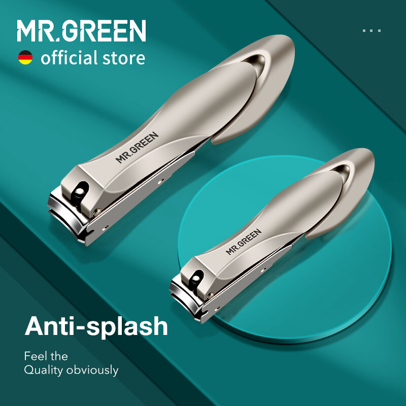 Кусачки MR.GREEN для ногтей из нержавеющей стали, инструмент для защиты от брызг, инструмент для маникюра, бионический дизайн, триммер для ногтей, ножницы для педикюра