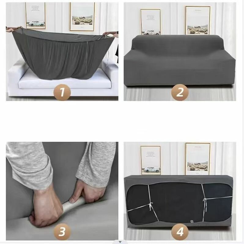 Sarung Sofa elastis padat, penutup 1/2/3/4 tempat duduk untuk kursi berlengan bentuk L untuk ruang tamu