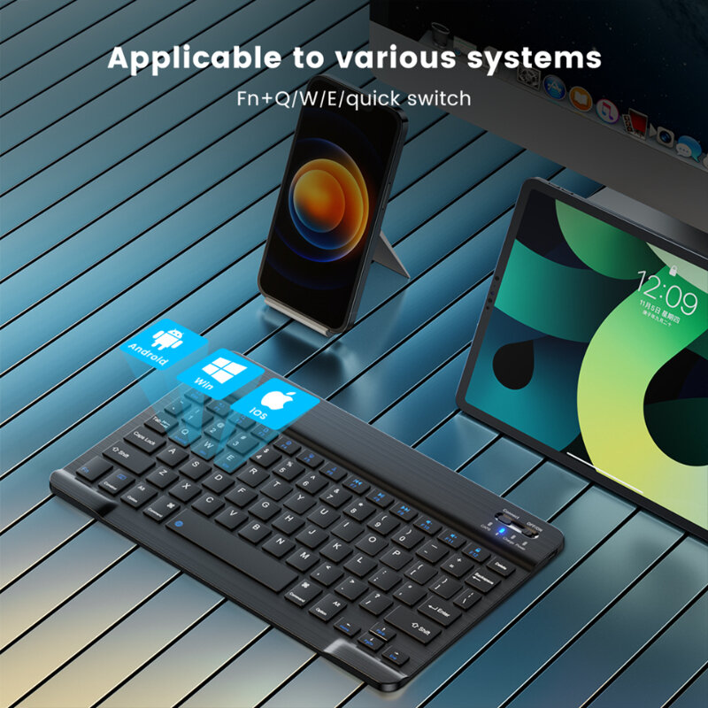Беспроводная Bluetooth-клавиатура для iPad, телефона, планшета, Android, ios, Windows