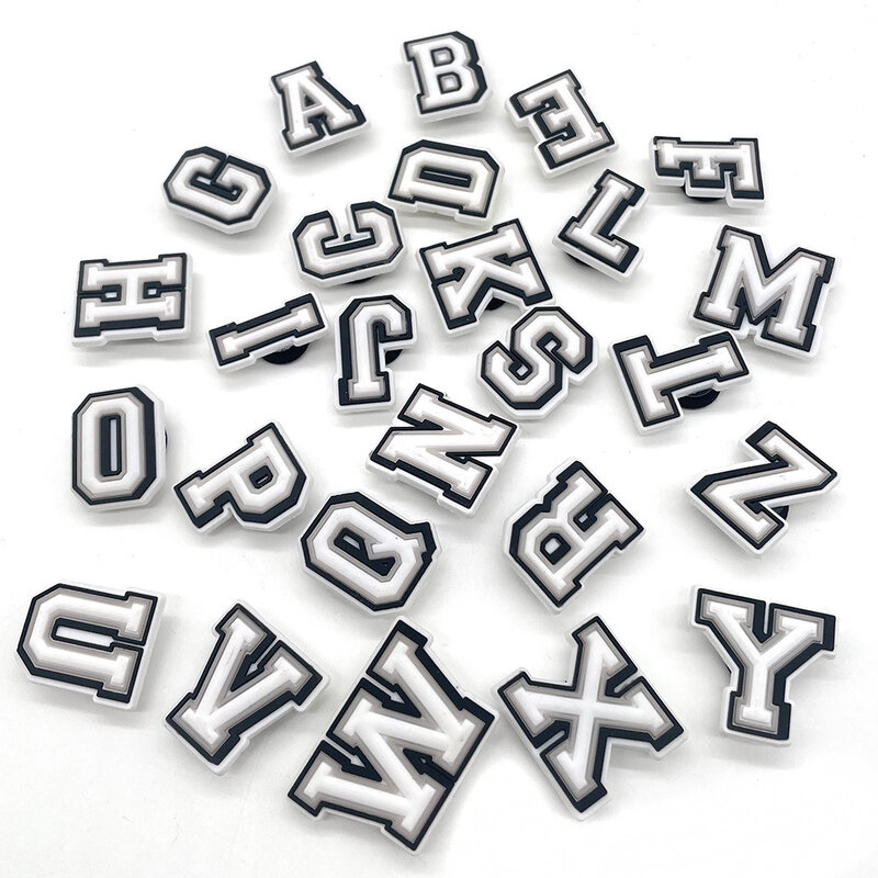 Hot Selling 1PCS Letter Series Shoes Charms Decoration For Croc Shoe Buckle and Shoe Accessories Fit Kids Gifts