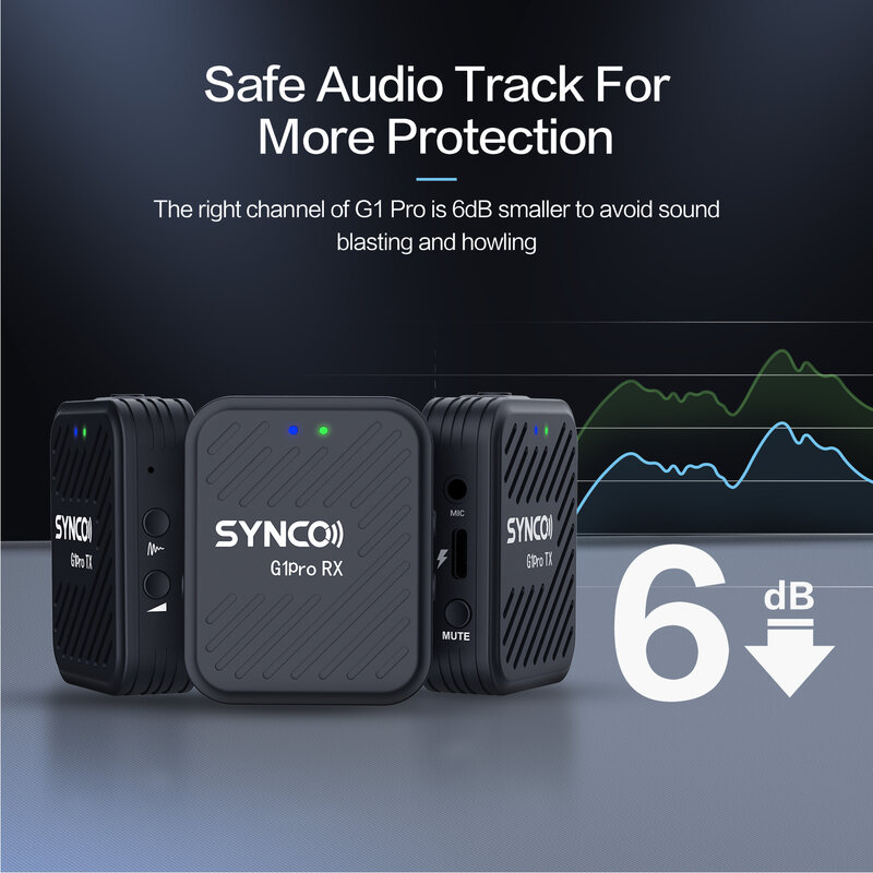 Synco G1 A1Pro A2 PRO Camera Microphone Wireless Lavalier mic For iPhone Smartphone Type-c Professional Studio youtuber Charging