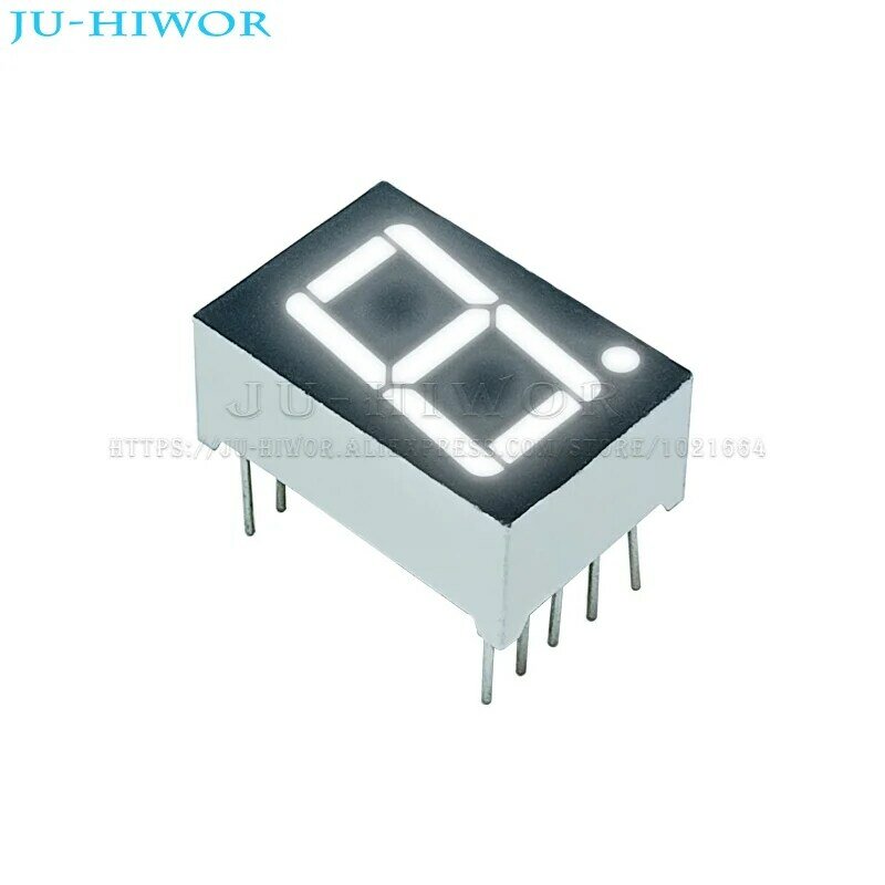 10pcs 0.56 Inch 10Pins 5161AW 5161BW 1 Bit Digit 7 Segment White LED Digital Display Digitron Common Anode Cathode C-C C-A
