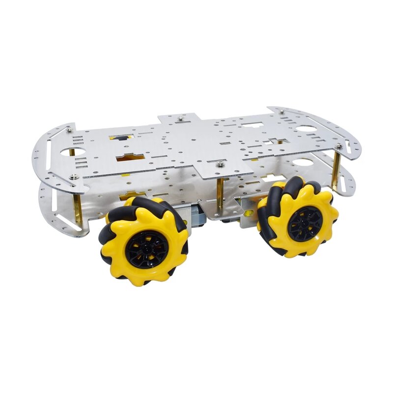 McNamum Wheel Aluminum Car Chassis DIY Ultrasonic Intelligent Obstacle Avoidance Car 4WD four-wheel Drive Chassis Robot Car