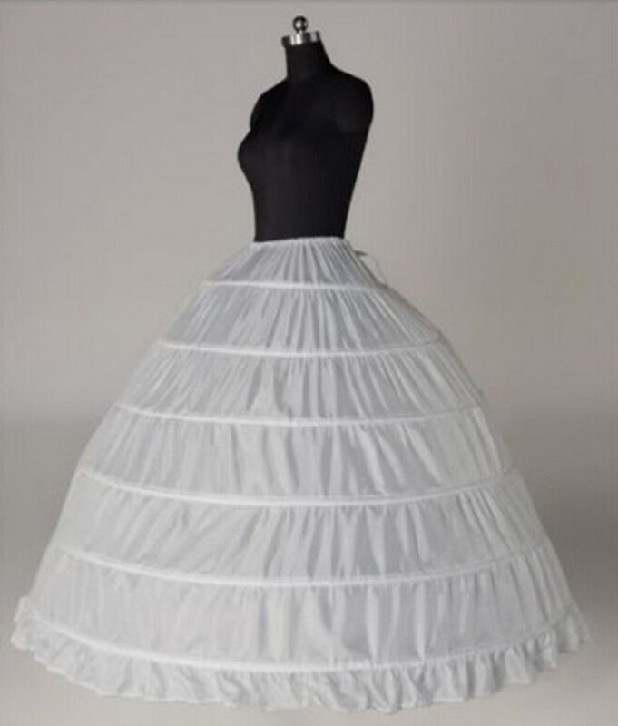 Enagua de crinolina para Vestido de baile largo, falda interior de 6 aros, accesorios de boda, en Stock