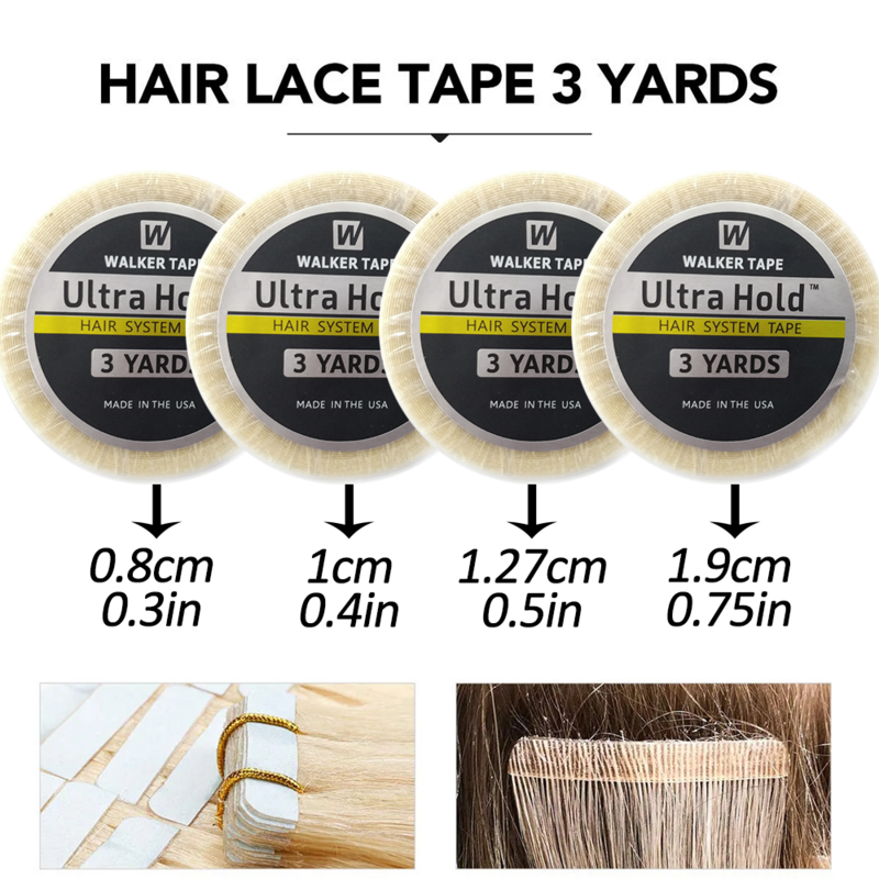 3 Yards Ultra Hold Lace Tape for Wigs WaterProof Strong Adhesive Double Sided Lace Wigs Replacement Tape for Toupee White